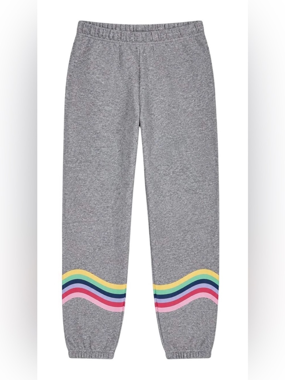 AQUA Heather Gray Brianna Colorful Wave Sweatpants